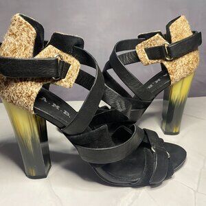 L.A.M.B. Korry Dress Sandal Size 8 | Horn Heel Sandal